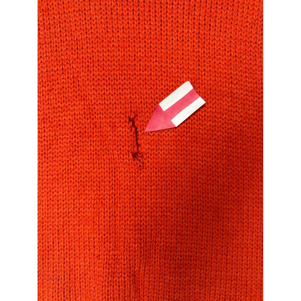 Derek Lam Collective Red Orange Puff Sleeve Wool Blend Knit Sweater XS Snagged - Picture 4 of 7